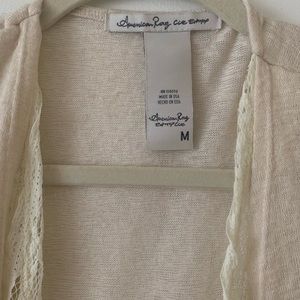 American Rag Sweaters - AMERICAN RAG cardigan w/lace down the front & back American Rag Sweaters - AMERICAN RAG cardigan w/lace down the front & back
